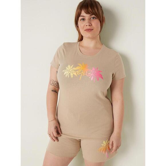 PINK Victoria's Secret Knit Short Sleeve Perfect T-Shirt - Picture 1 of 2